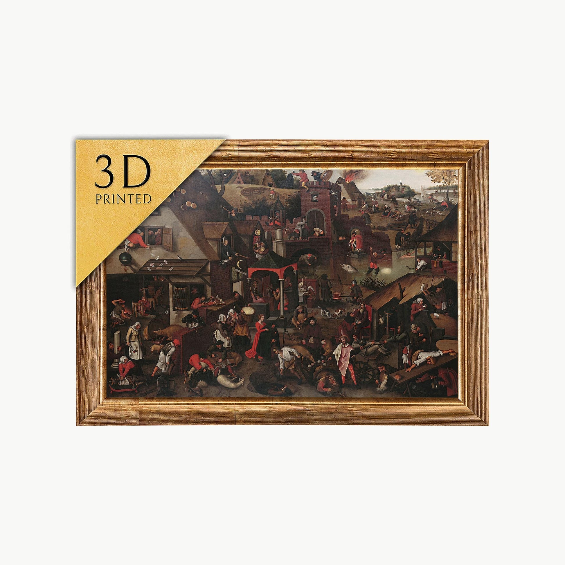Pieter Brueghel's 'Proverbios Flamencos' 3D Textured Print