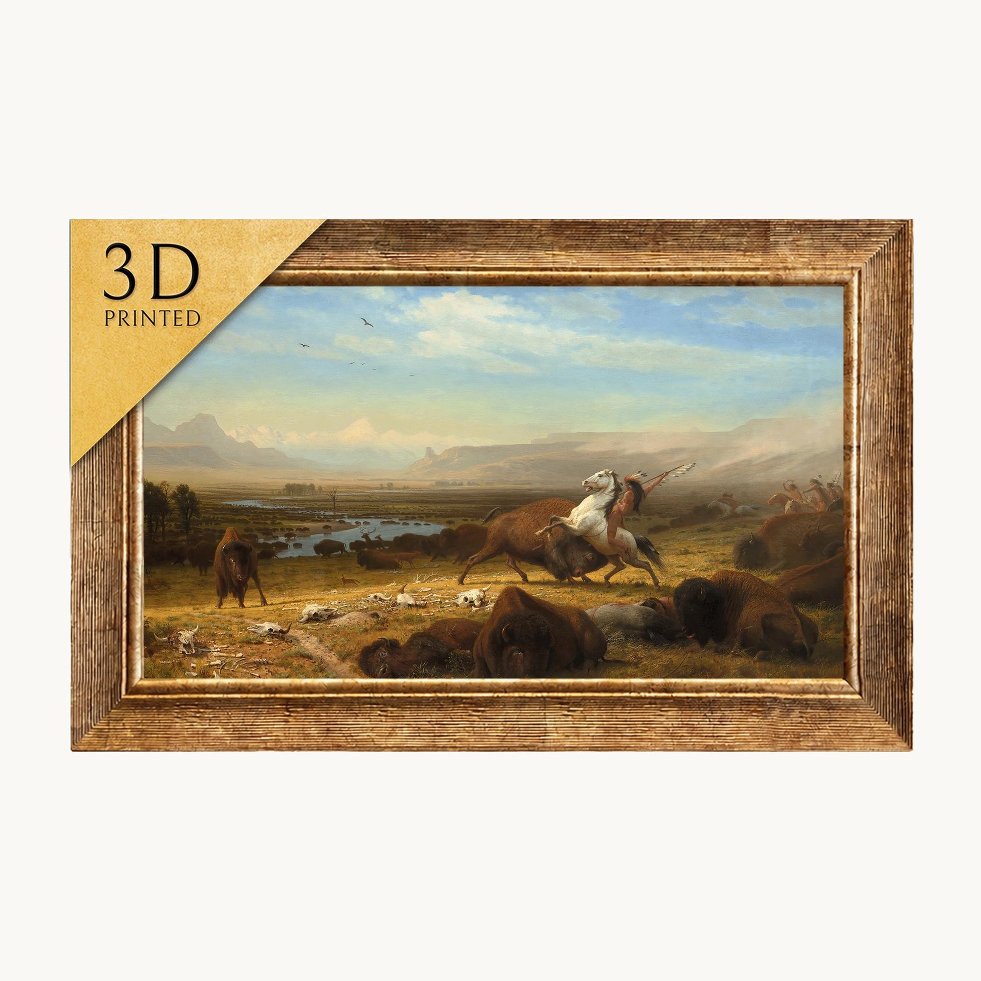 Albert Bierstadt Buffalo Landscape: Textured 3D Print