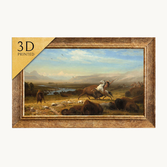 Albert Bierstadt Buffalo Landscape: Textured 3D Print