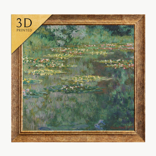 Monet's Water Lilies 3D Print: Textured Impressionist Art