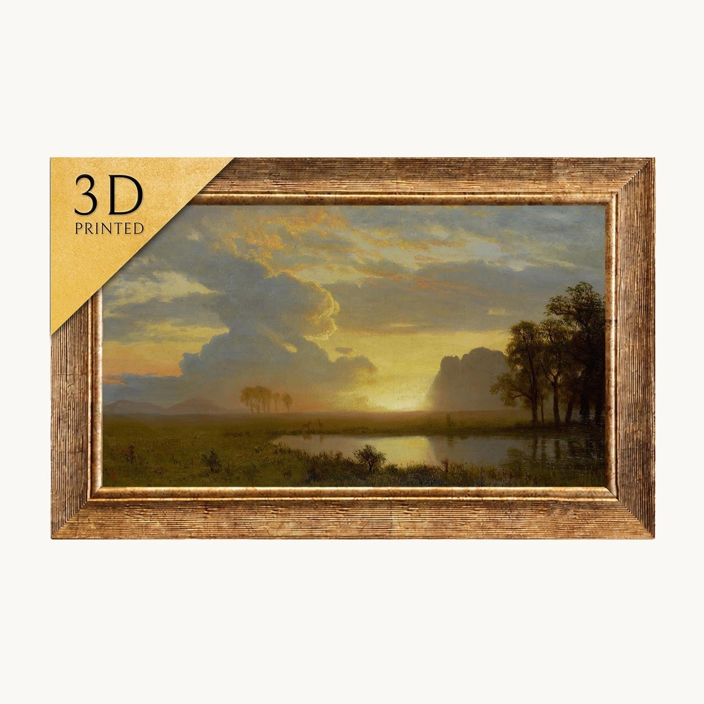 Estes Park, Colorado - by Albert Bierstadt,3d Printed with texture and brush strokes looks like original oil painting.