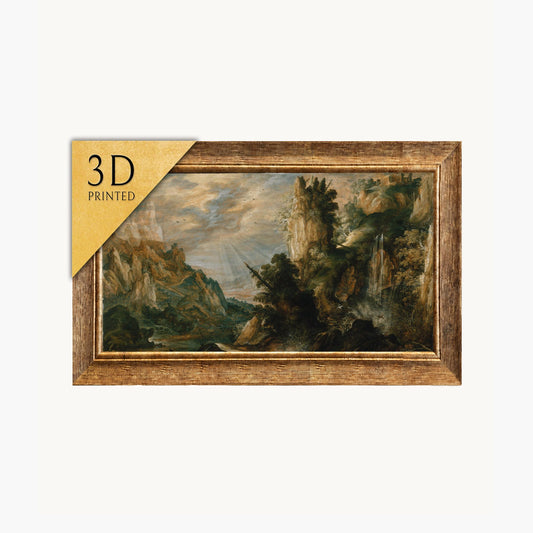 Kerstiaen de Keuninck: Mountainous Landscape 3D Print - Textured Oil Painting
