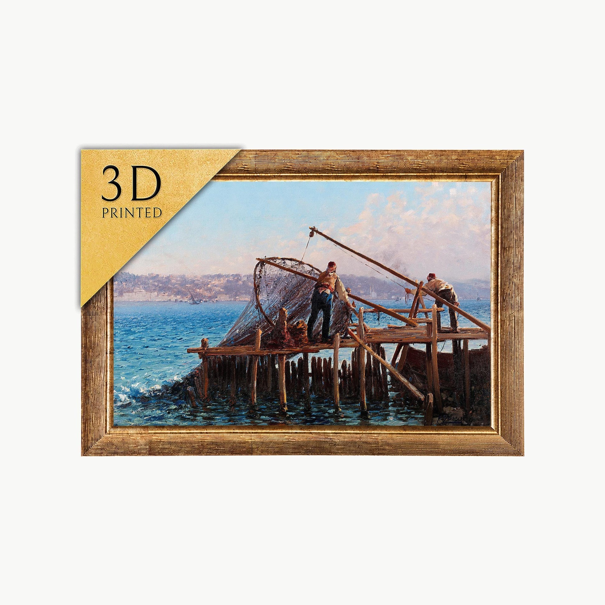 Fausto Zonaro Fishermen Print: 3D Textured Oil Painting Reproduction
