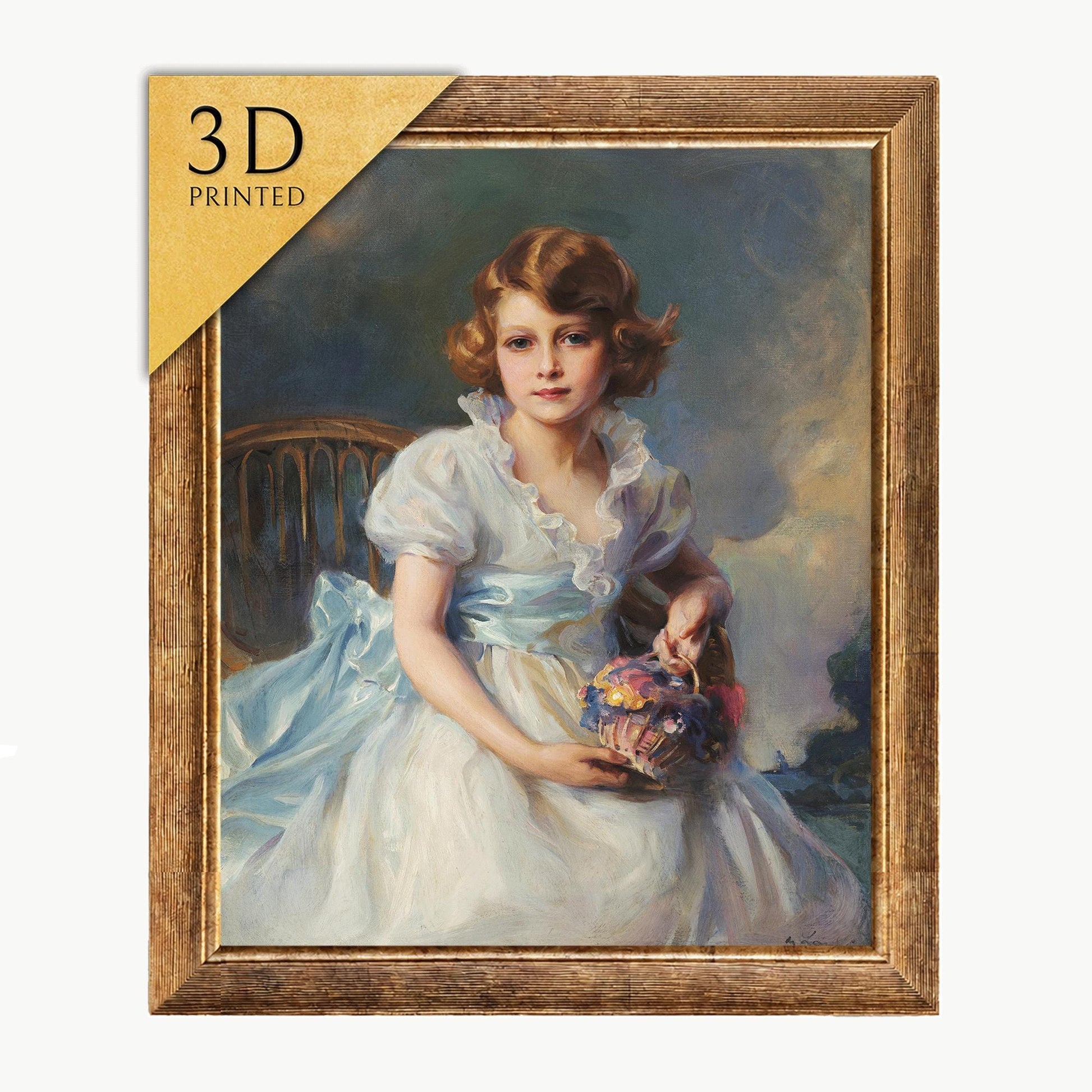 Queen Elizabeth II Portrait by Philip de Laszlo: 3D Printed Art