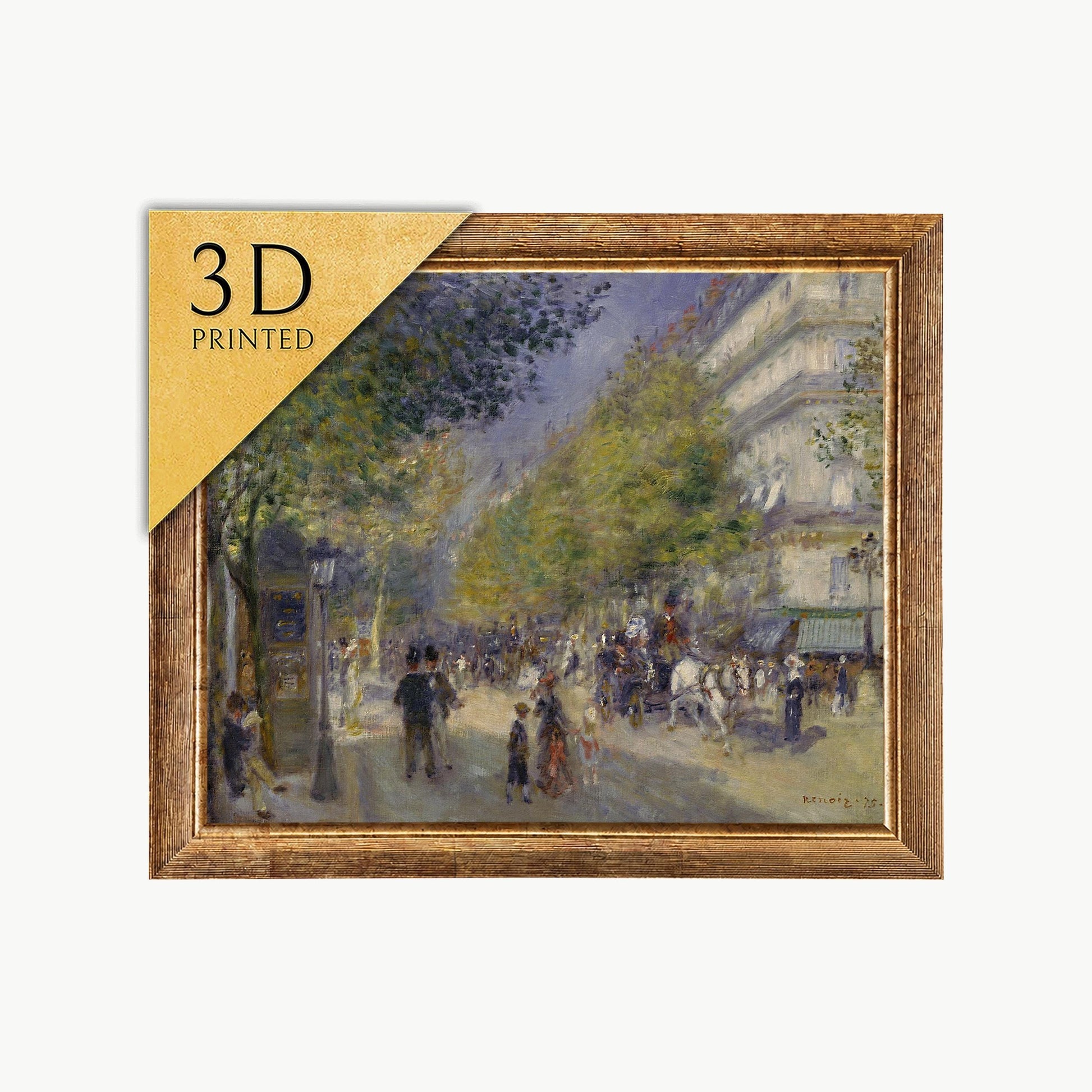 Renoir - The Grands Boulevards - 3D Printed Textured Oil Painting Reproduction