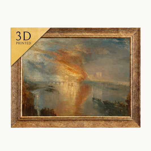 Turner's Burning of the Houses of Lords: 3D Textured Print