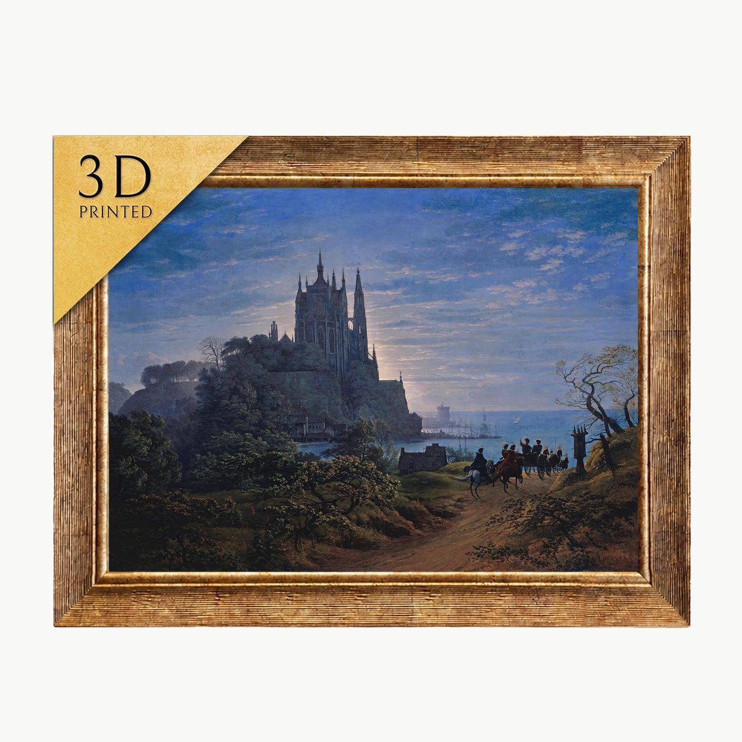Karl Friedrich Schinkel - Gothic Church by the Sea - 3D Printed Textured Oil Painting