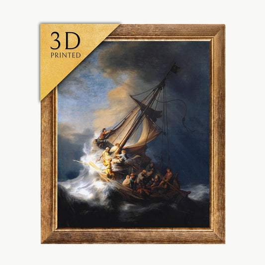 The Storm on the sea of Galilee by Rembrandt, 3d Printed with texture and brush strokes looks like original oil painting