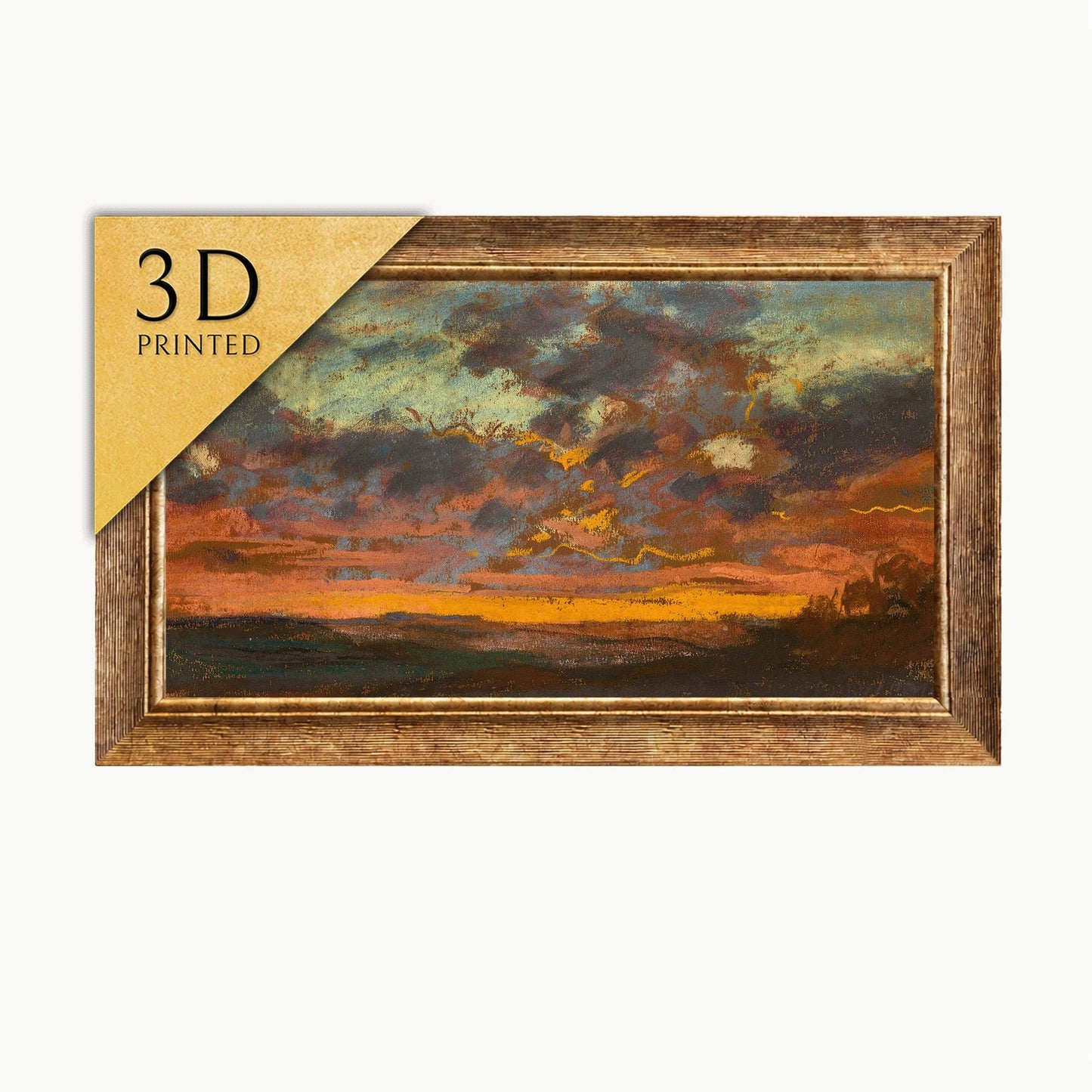Claude Monet Sunset: Textured 3D Print - Brushstroke Effect