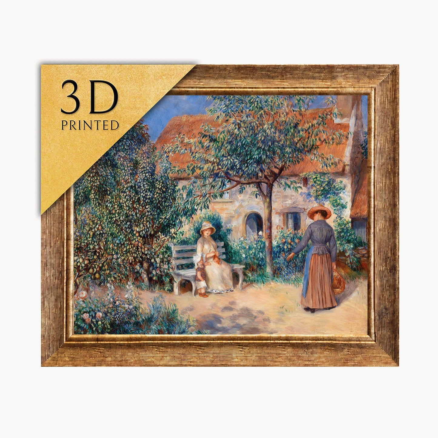 Renoir "In Brittany" 3D Print: Textured Impressionist Art