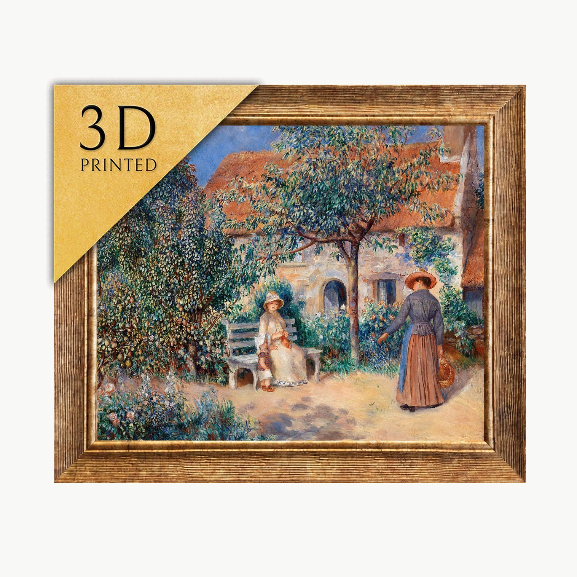 Renoir "In Brittany" 3D Print: Textured Impressionist Art