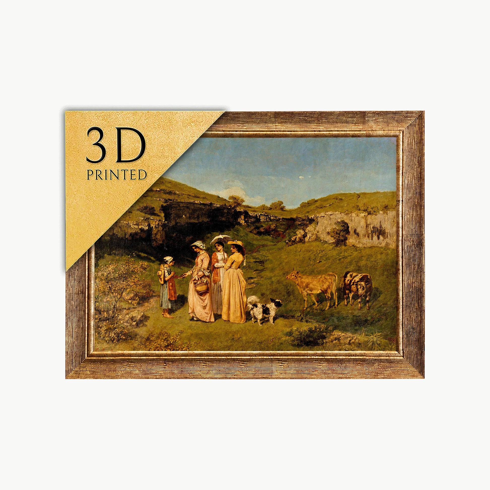 Gustave Courbet Painting: Young Ladies of the Village, 3D Textured Print