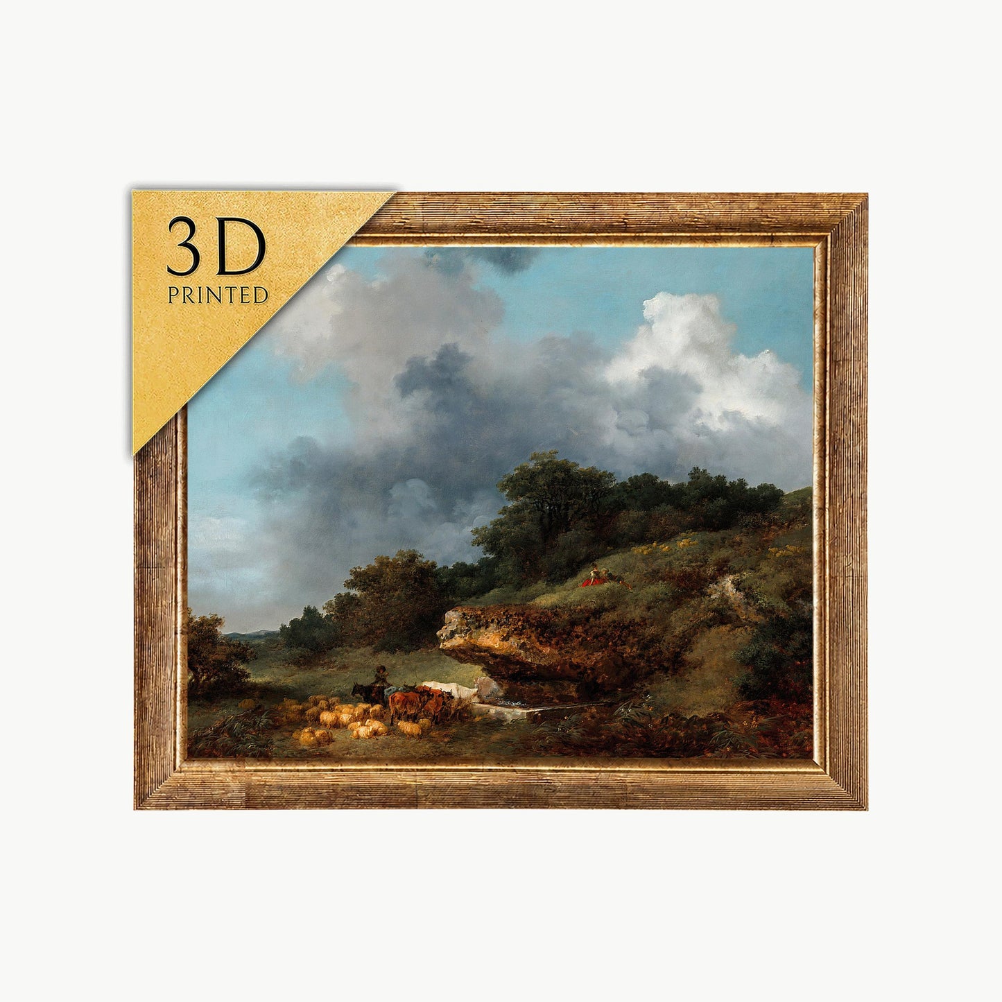 Fragonard's "The Watering Place" 3D Textured Print