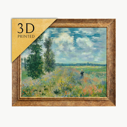 Monet Poppy Field 3D Print: Textured Impressionist Art