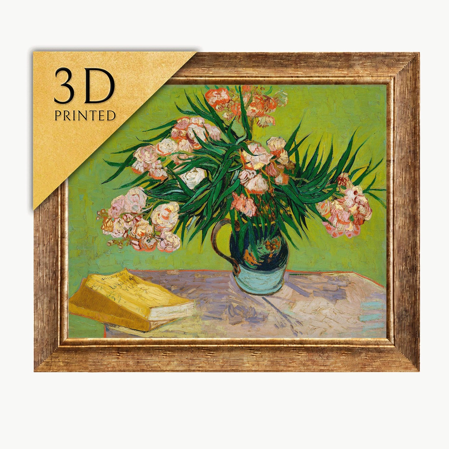 Van Gogh Oleanders 3D Print: Textured Brushstrokes Reproduction