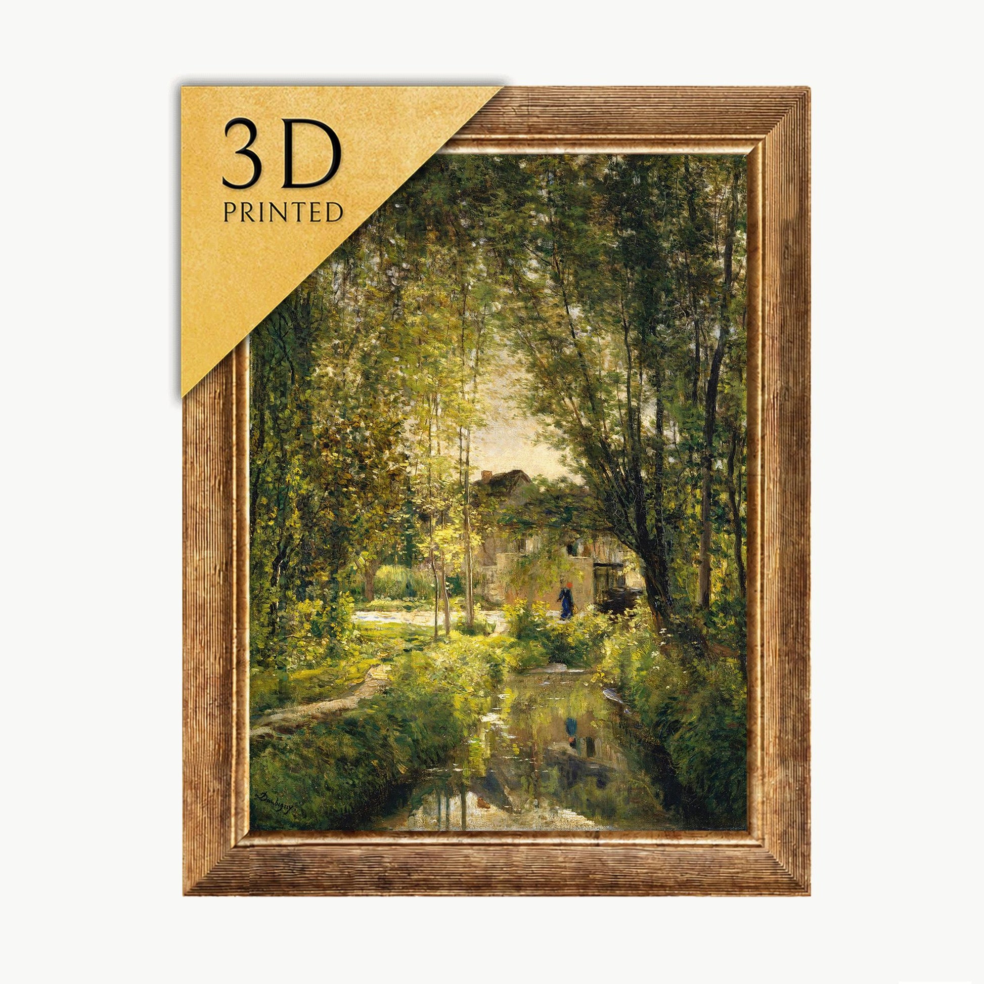 Daubigny Landscape 3D Print: Textured Brushstrokes