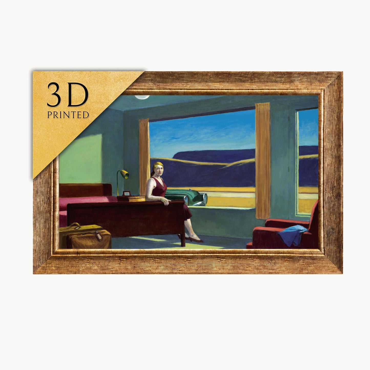 Edward Hopper's Western Motel: 3D Textured Print