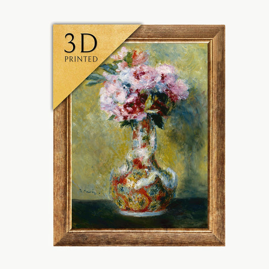 Renoir Bouquet in a Vase: 3D Textured Oil Painting Reproduction