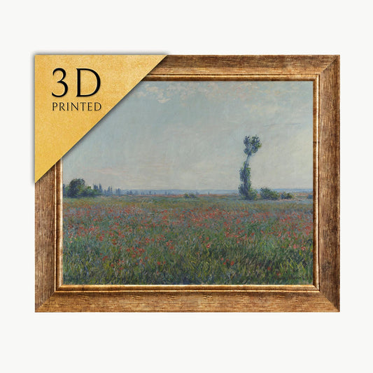 Monet Poppy Field 3D Print: Textured Impressionist Art