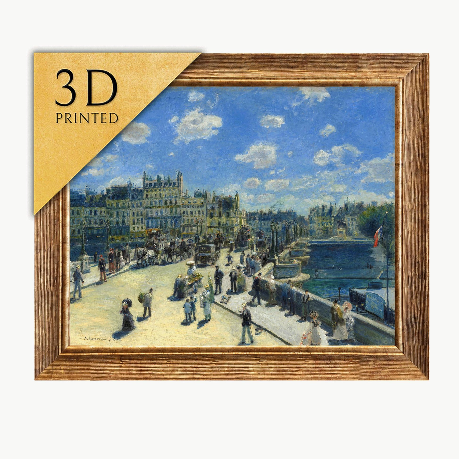 Renoir Pont Neuf 3D Print: Textured Impressionist Art