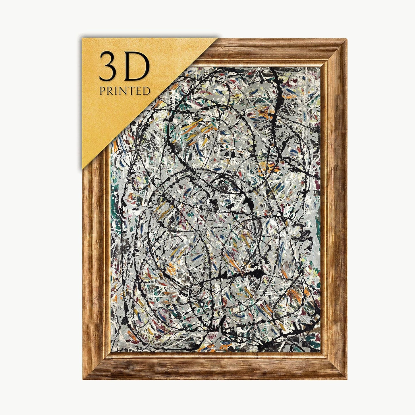 Jackson Pollock Watery Paths 3D Textured Print: Abstract Expressionism