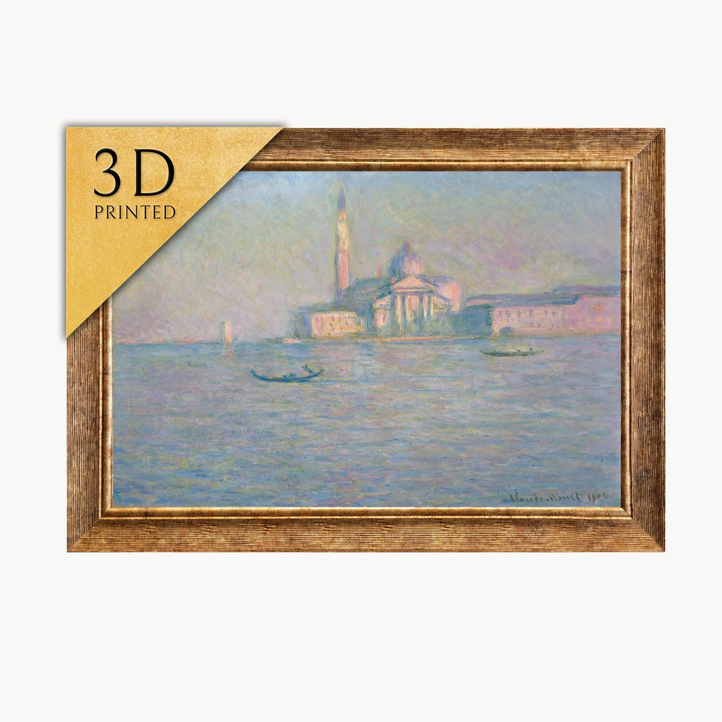 Monet: San Giorgio Maggiore 3D Textured Print - Framed Canvas Art