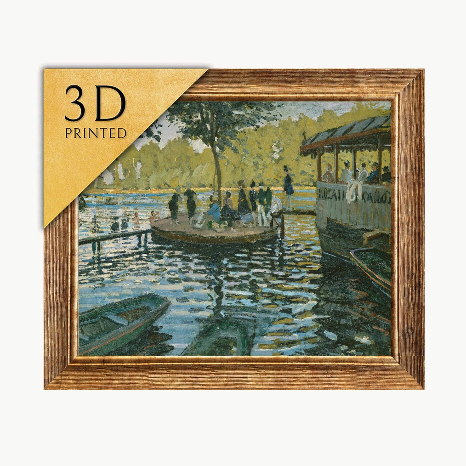 Renoir Le Grenouillère 3D Print: Textured Impressionist Art