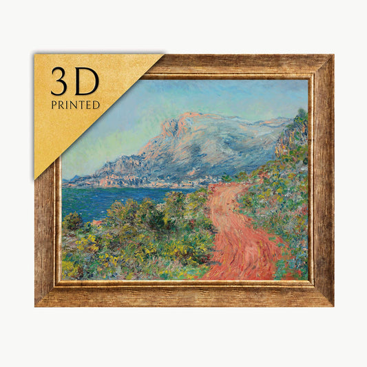 Monet Print: La Route Rouge, 3D Textured Oil Painting Reproduction