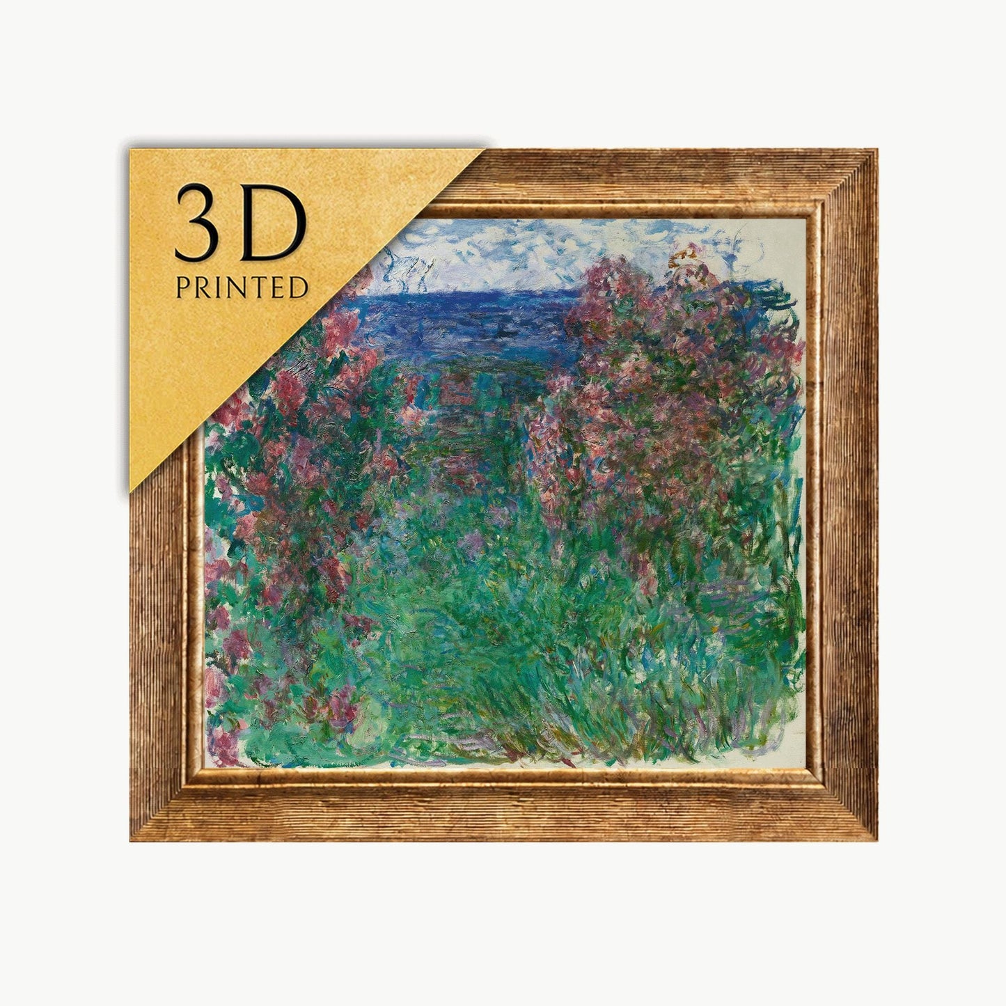 Monet 'La Maison Dans Les Roses' 3D Textured Print
