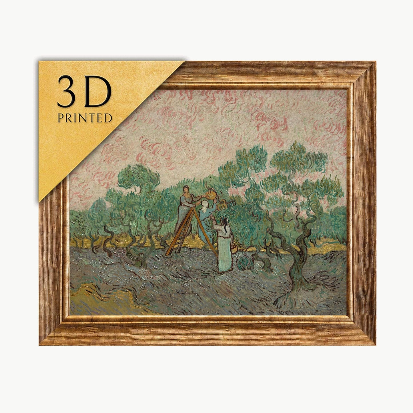 Van Gogh 'Women Picking Olives' 3D Textured Print