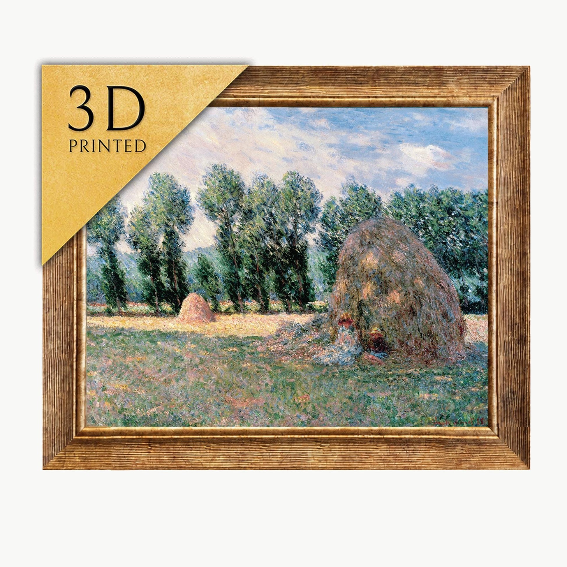 Monet Haystacks 3D Print: Textured Impressionist Art