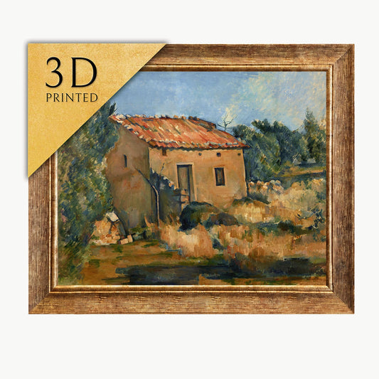 Cezanne Abandoned House Print: 3D Textured Oil Painting Reproduction