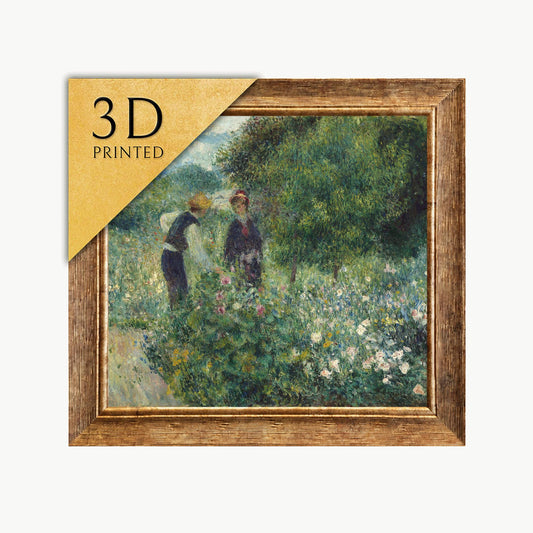 Renoir Picking Flowers 3D Print: Textured Impressionist Art