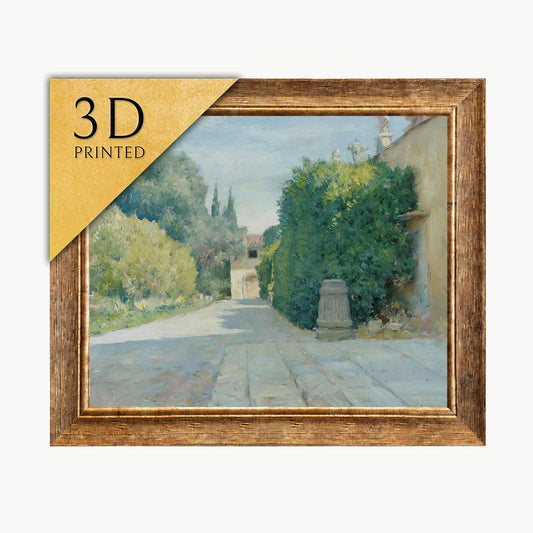Villa In Florence 3D Print: William Merrit Chase Textured Oil Painting