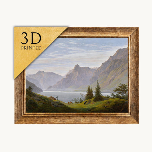 Caspar David Friedrich: Mountain Lake Landscape 3D Print