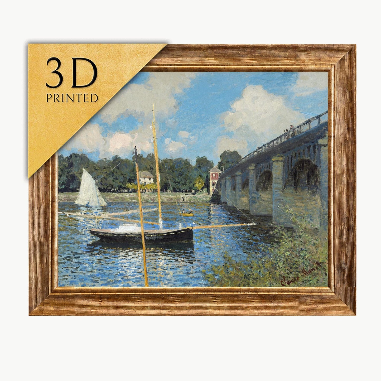 Claude Monet - The Bridge at Argenteuil - 3D Printed Textured Art