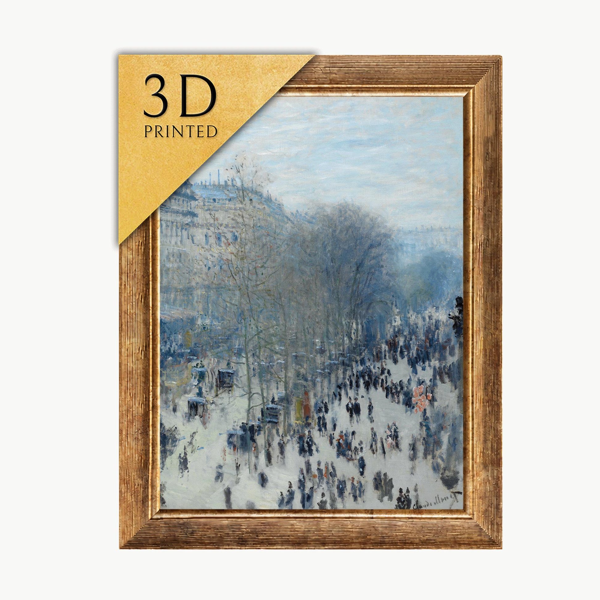 Monet Boulevard des Capucines: 3D Textured Impressionist Print