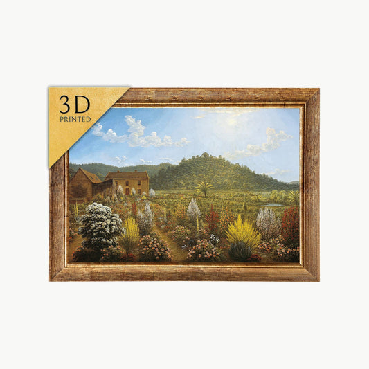 John Glover 3D Print: Artist's House and Garden Textured Oil Painting
