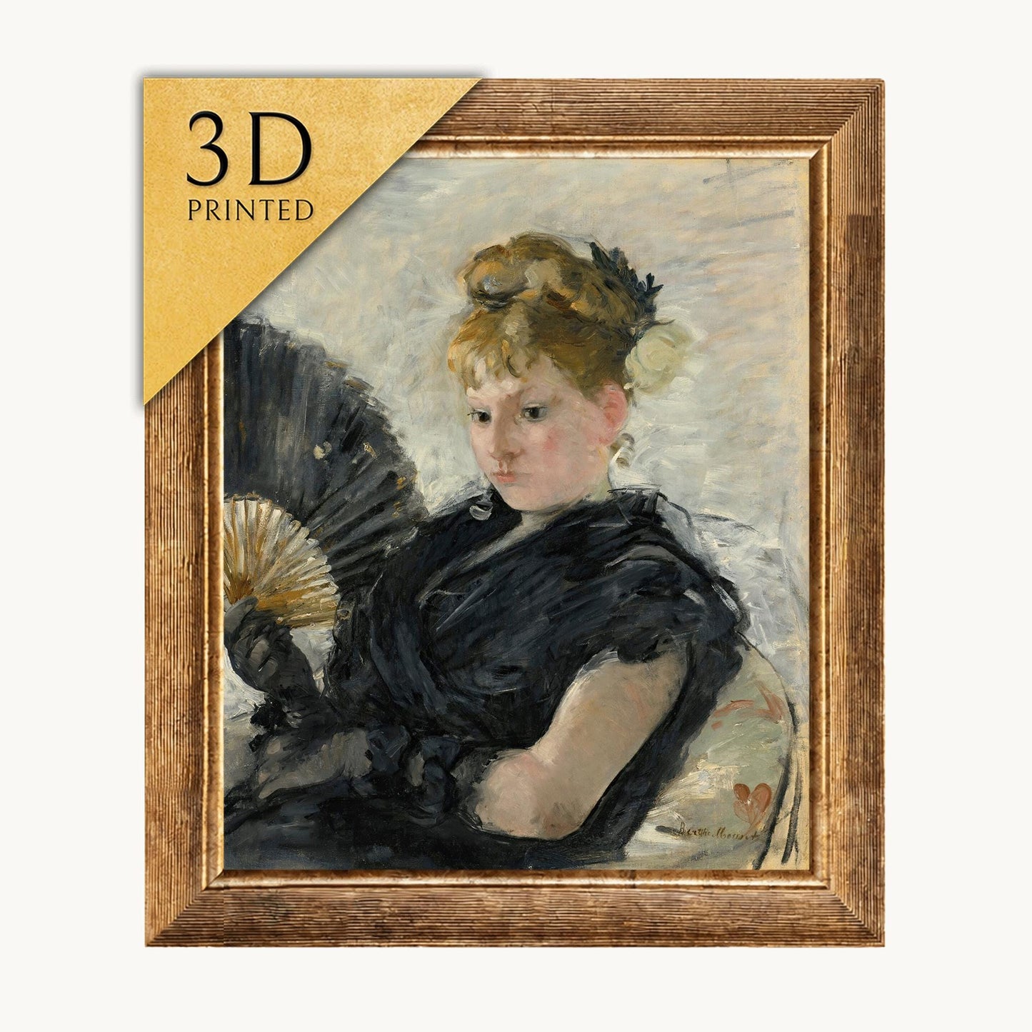 Berthe Morisot - Femme A L’eventail: 3D Printed Textured Oil Painting
