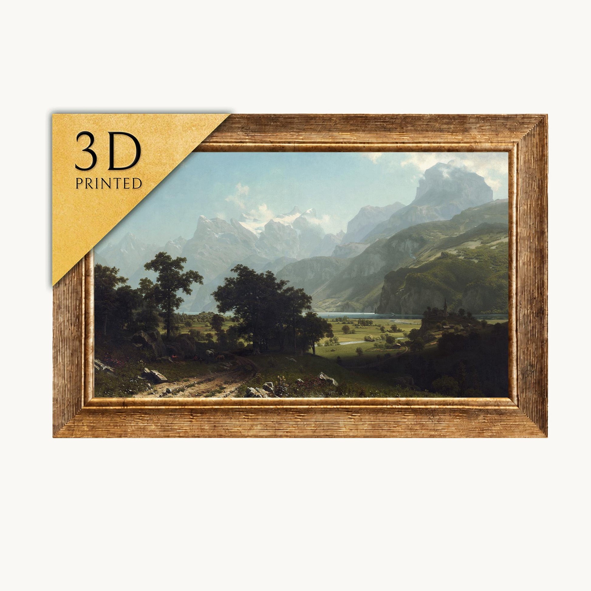 Lake Lucerne by Bierstadt: 3D Textured Fine Art Print