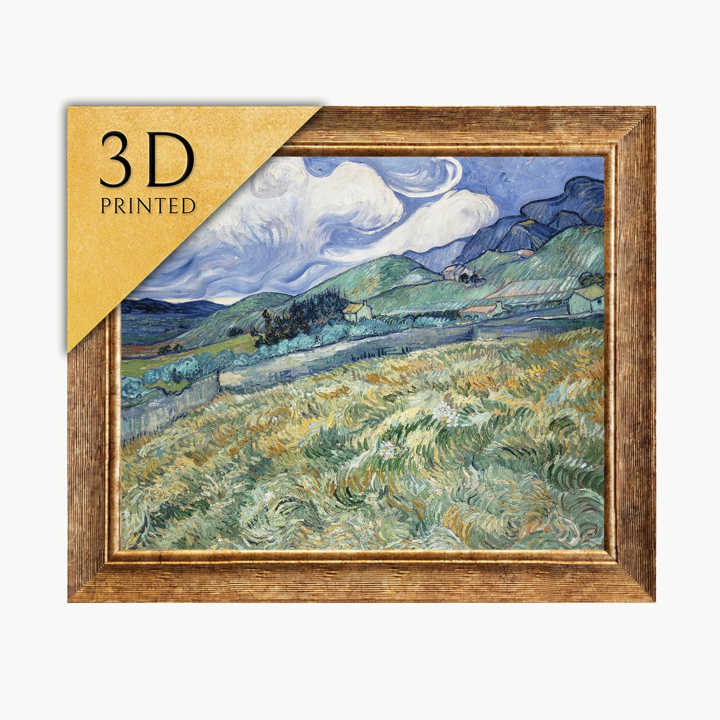 Van Gogh Saint-Rémy Landscape: 3D Textured Print