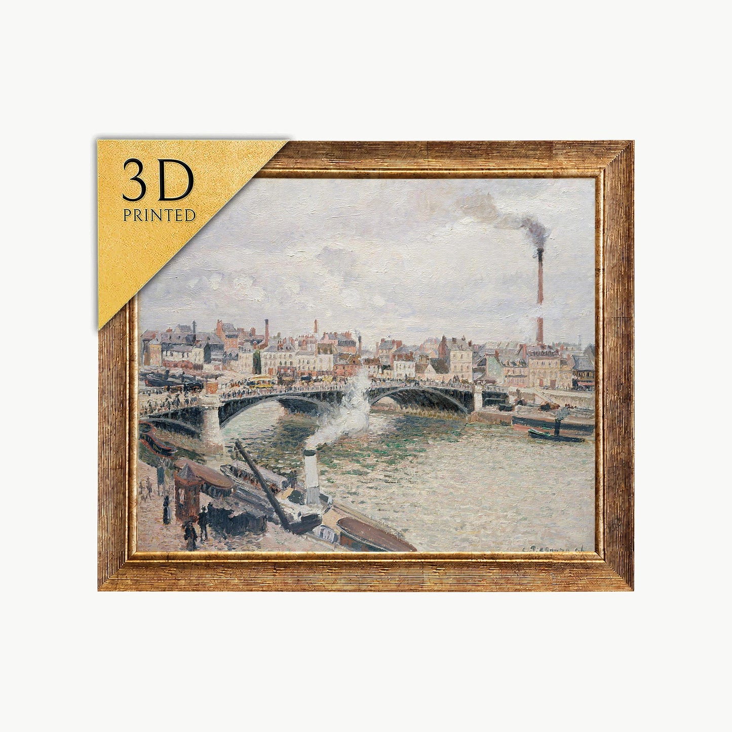 Pissarro Rouen Print: 3D Textured Impressionist Painting