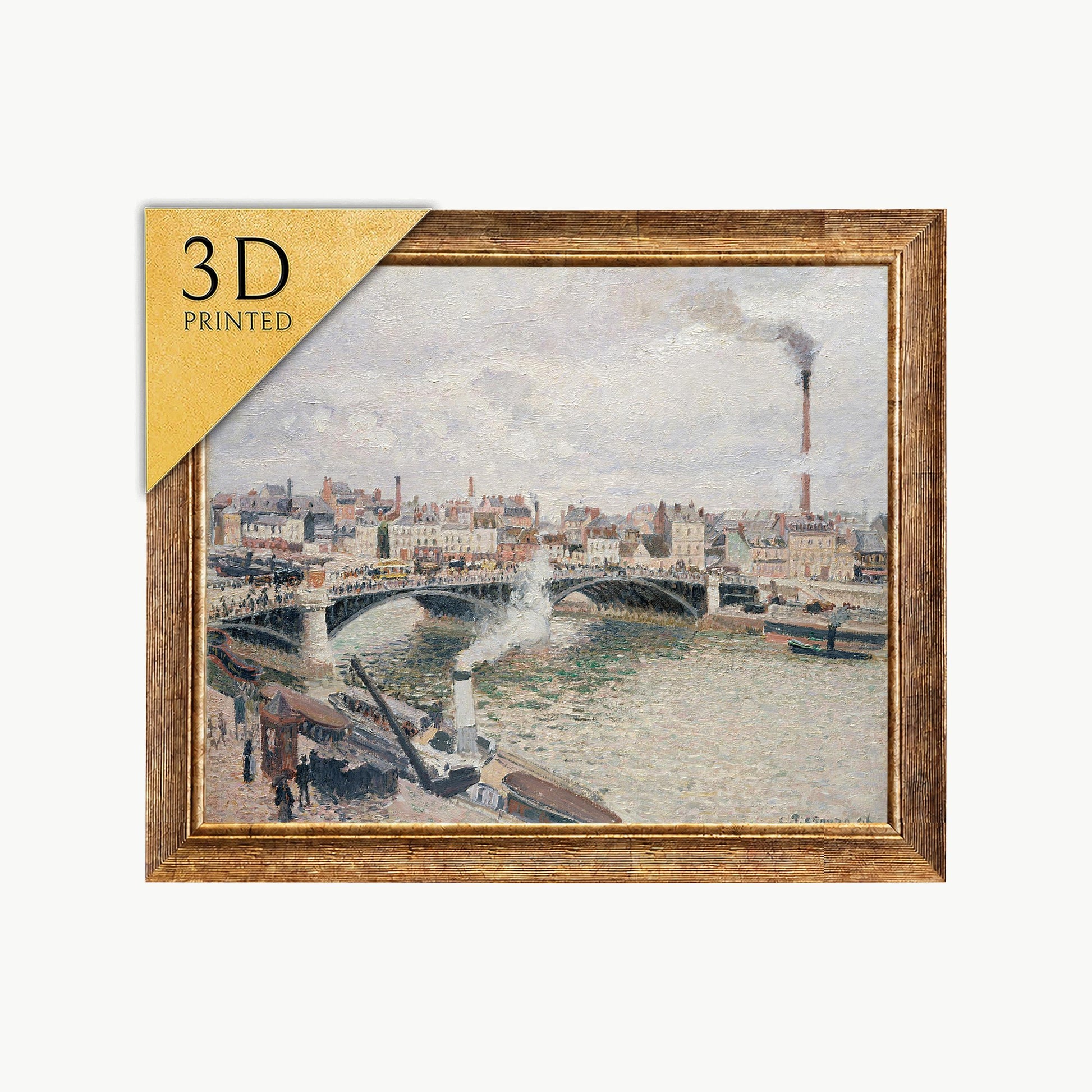 Pissarro Rouen Print: 3D Textured Impressionist Painting