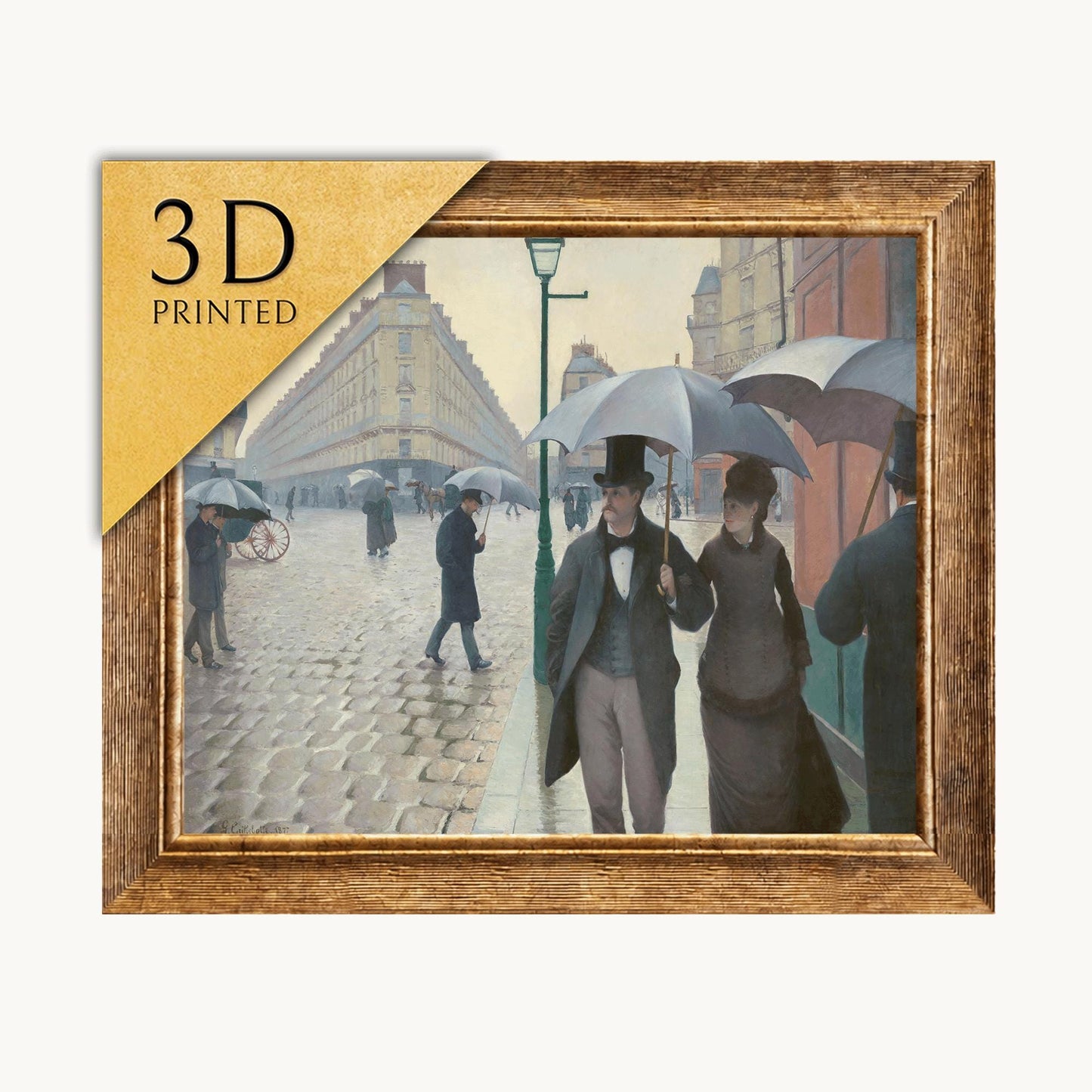 Gustave Caillebotte Paris Street Rainy Day 3D Textured Print