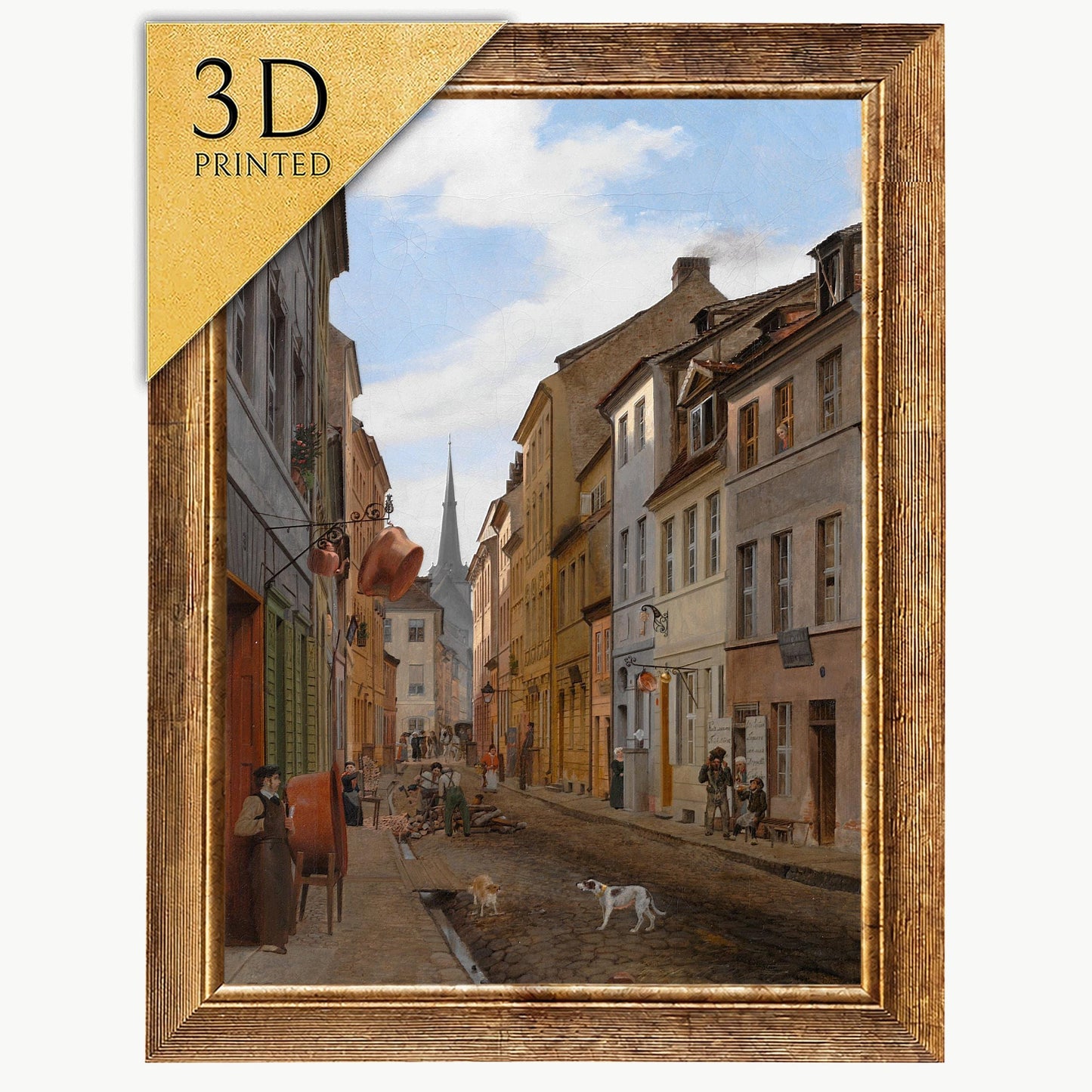 Eduard Gaertner Berlin Street Scene: 3D Textured Art Print