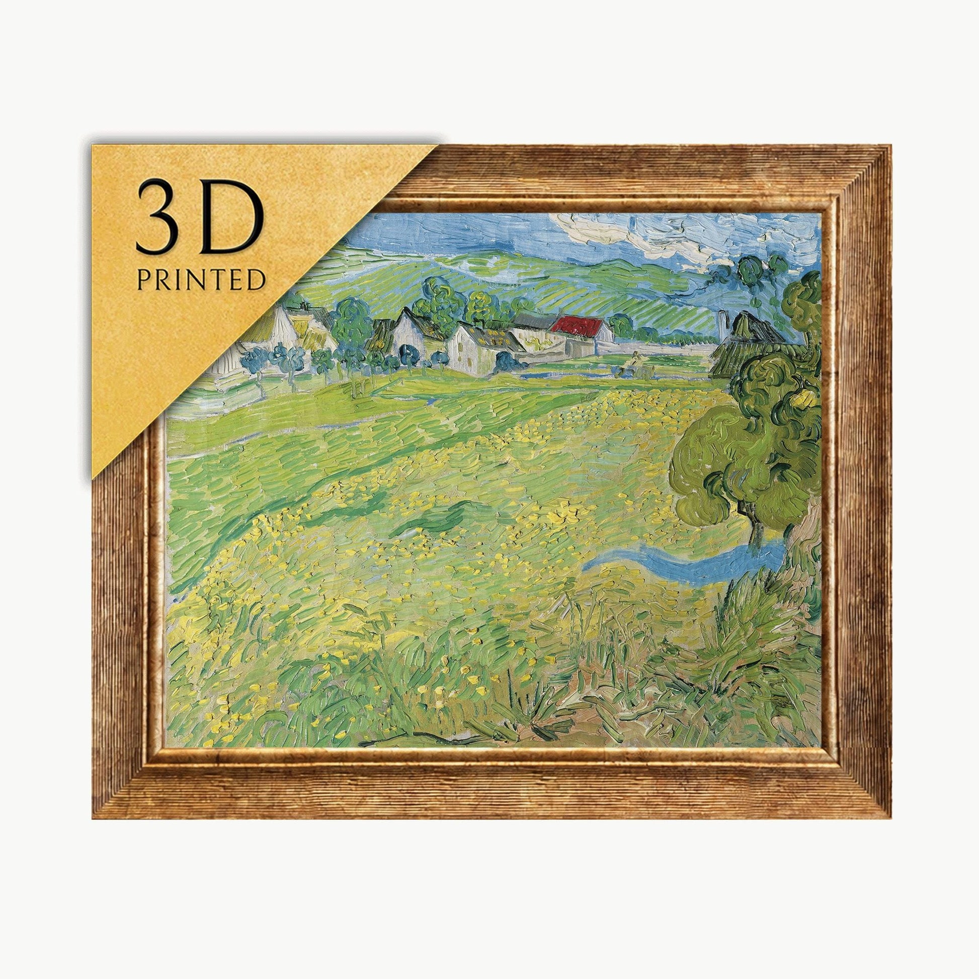 Van Gogh Les Vessenots in Auvers: 3D Textured Oil Painting Print
