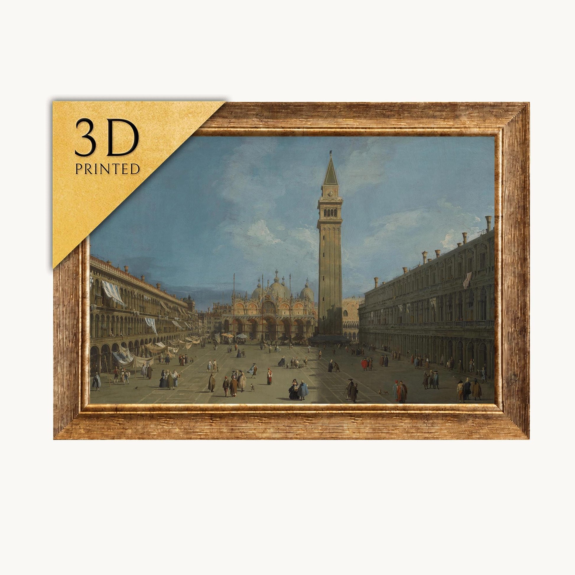 Canaletto Piazza San Marco 3D Print: Textured Venice Art