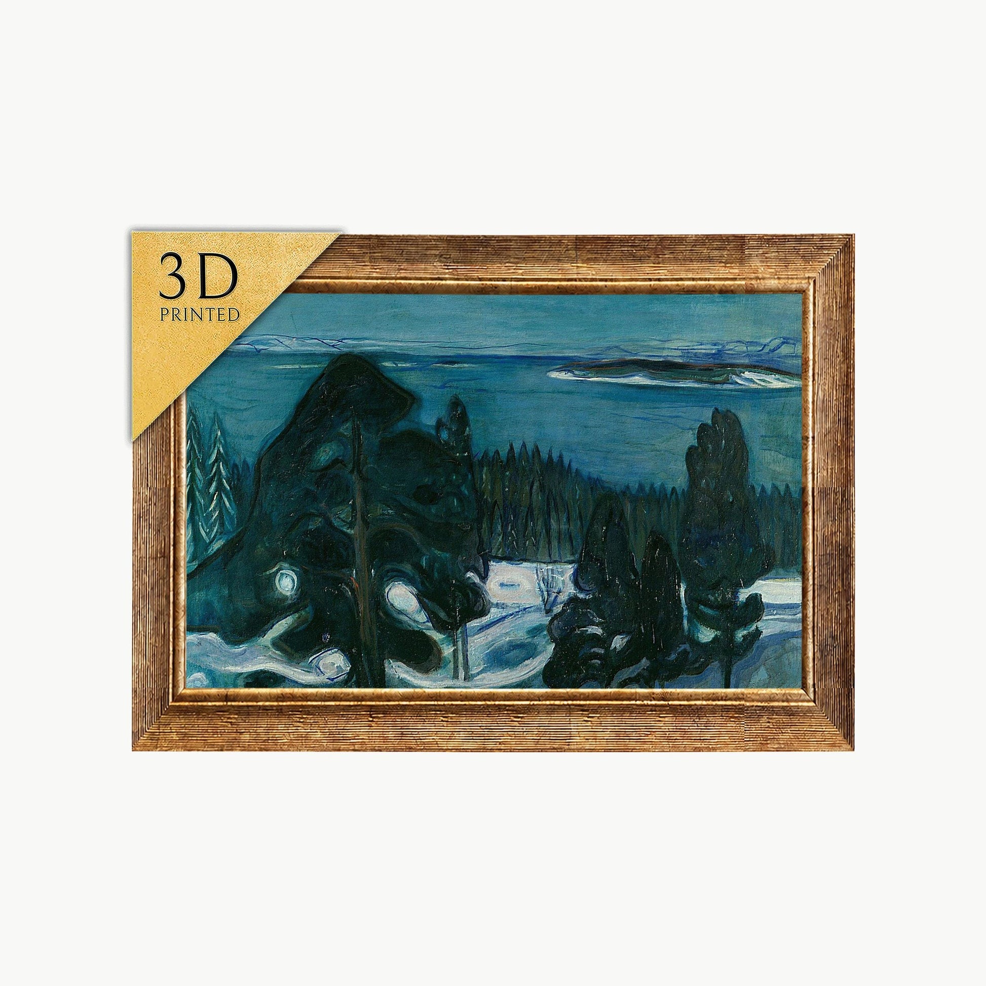 Edvard Munch Winter Night 3D Print: Textured Oil Painting Reproduction