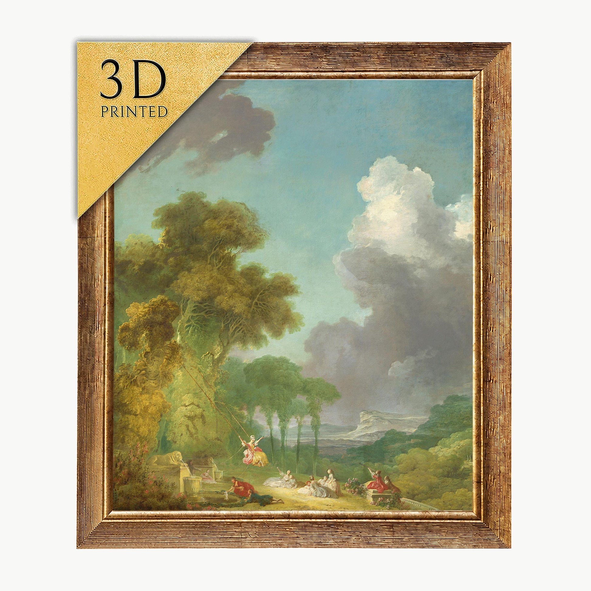 The Swing by Fragonard: 3D Textured Art Reproduction