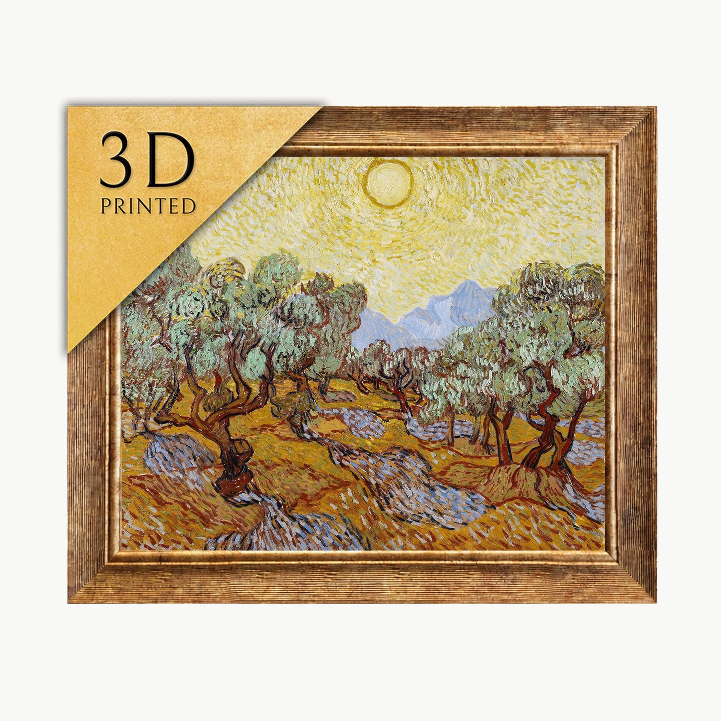 Van Gogh Olive Trees 3D Print: Textured Brushstrokes Reproduction